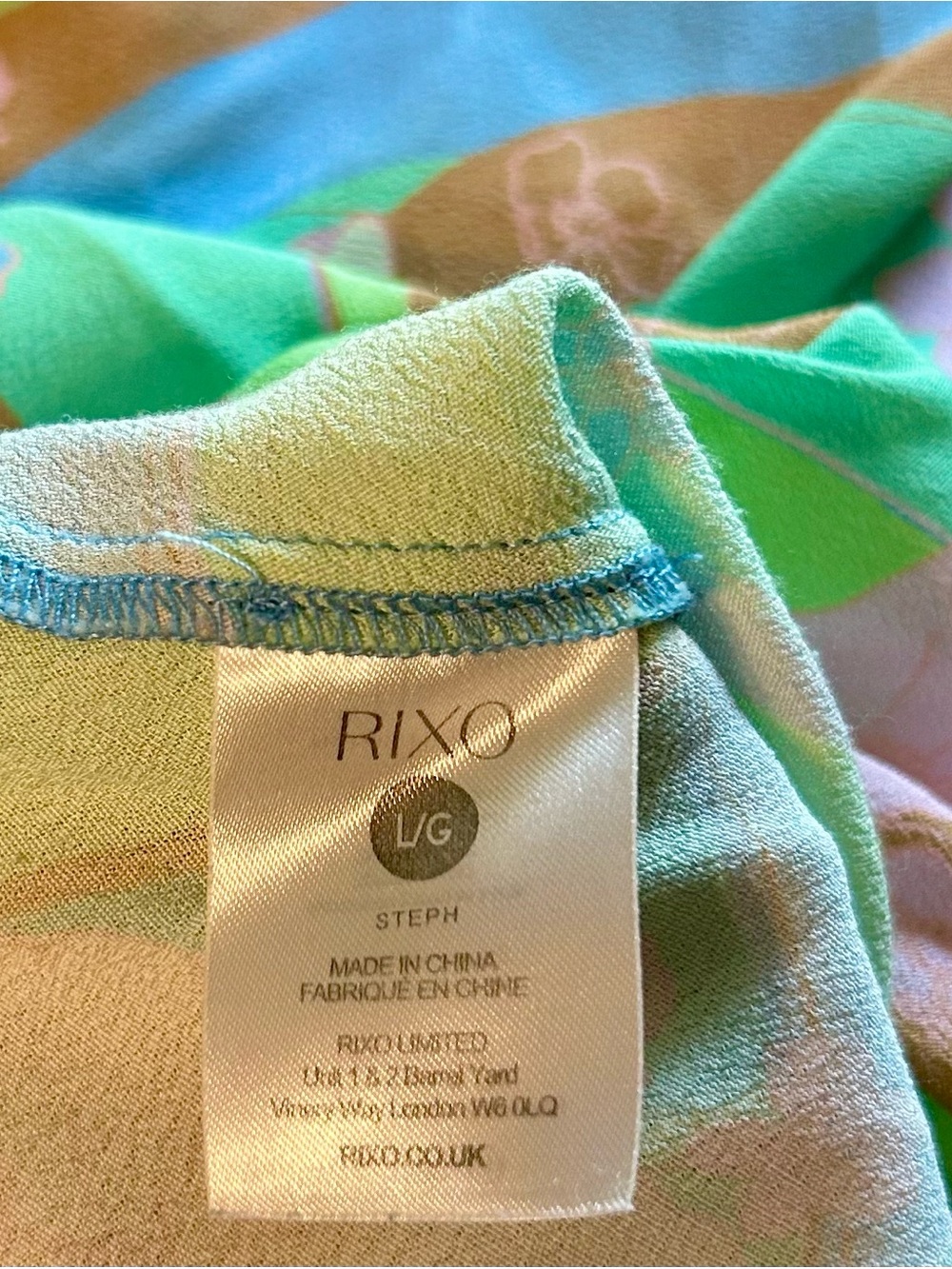 RIXO Steph Pastel Hibiscus Wave Open Back Maxi Dress L US 10 - Picture 6 of 11